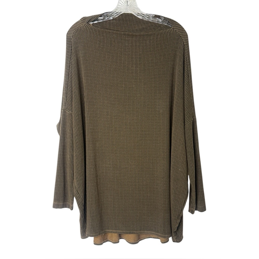 Bryn Walker Houndstooth Oversize Dolman‎ Sleeve Dimitri Tunic Boat Neck Women L